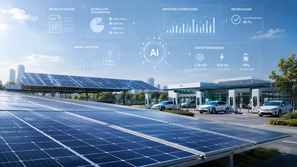 AI-assisted financial and energy management workflow showcase